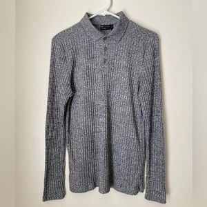 ASOS Long Sleeve Slim Fit Gray Polo in Medium